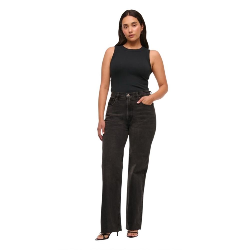 Abercrombie & Fitch The 90’s Relaxed Black Jeans High Rise Curve Love